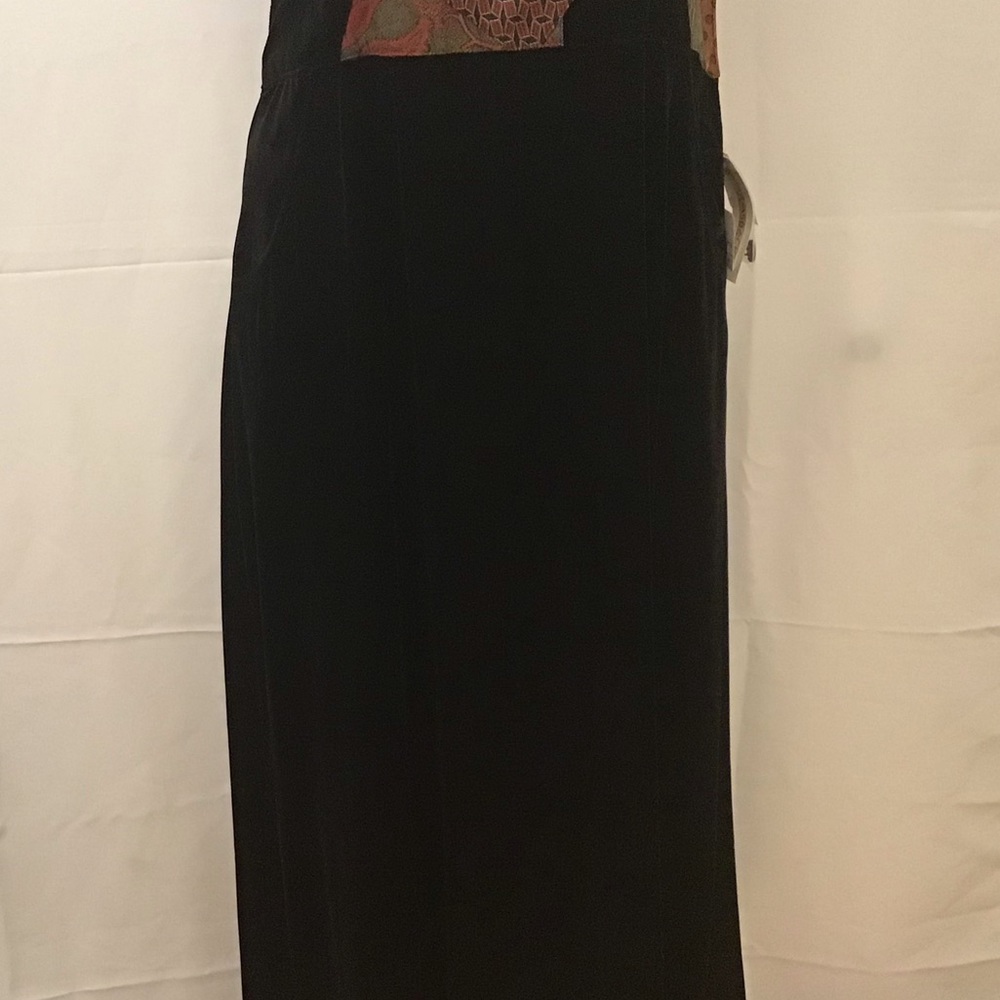 CANVASBACKS I  XL Multi colored black velvet dress - Picture 4 of 9